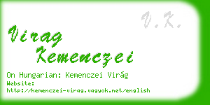virag kemenczei business card